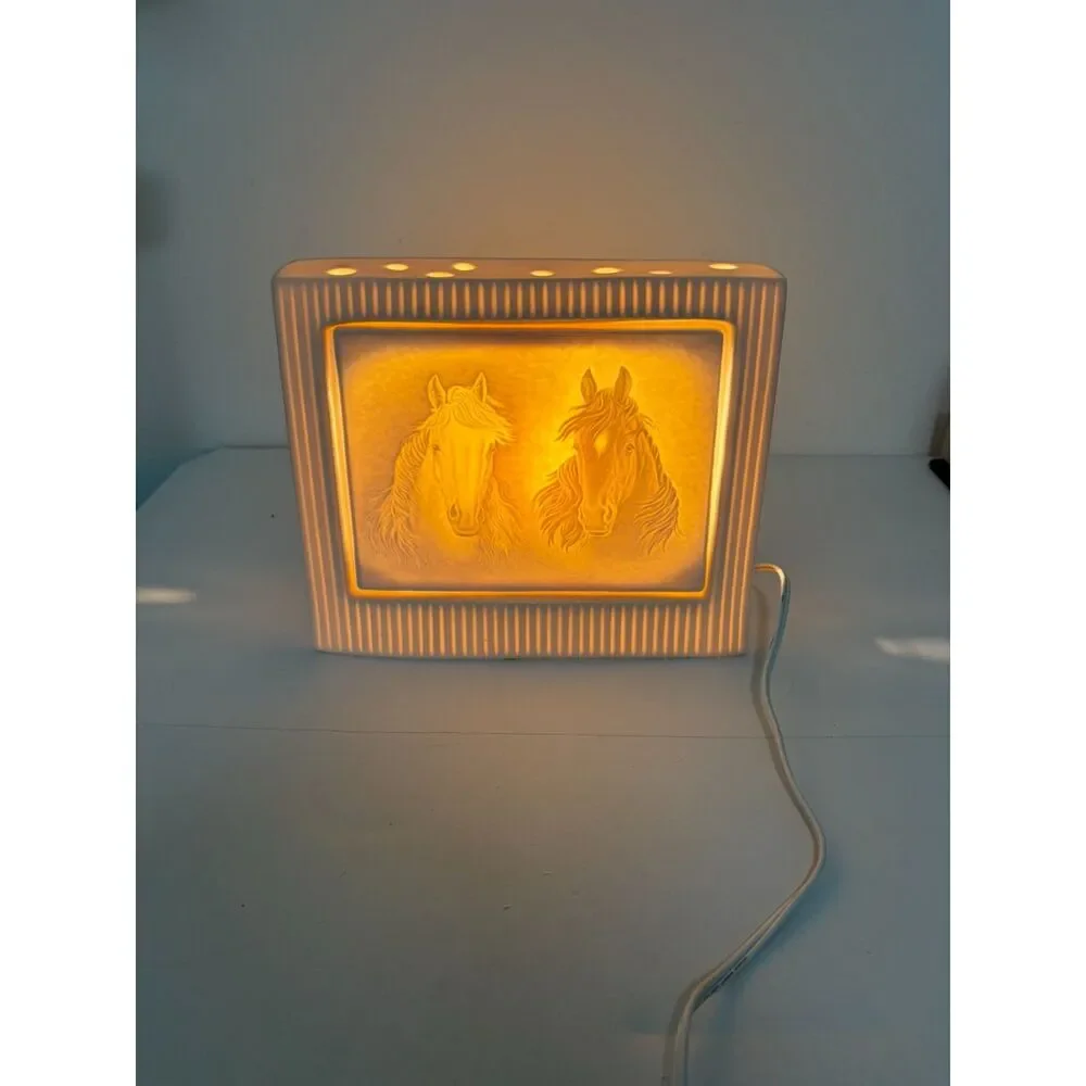 Porcelain Lithophane bisque night light with 